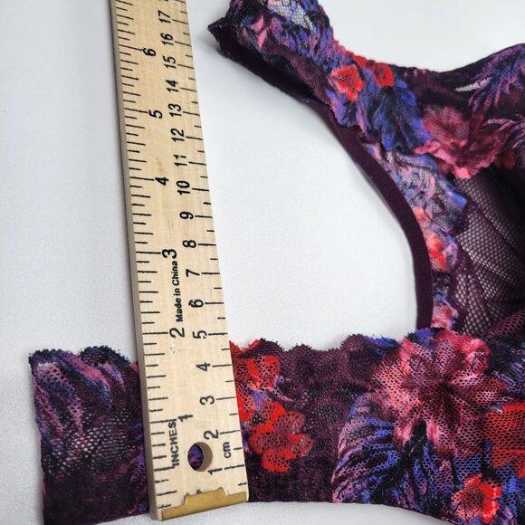 PINK Victoria’s Secret Very Sexy Floral Mesh Lace Bralette Size Medium - Picture 10 of 12